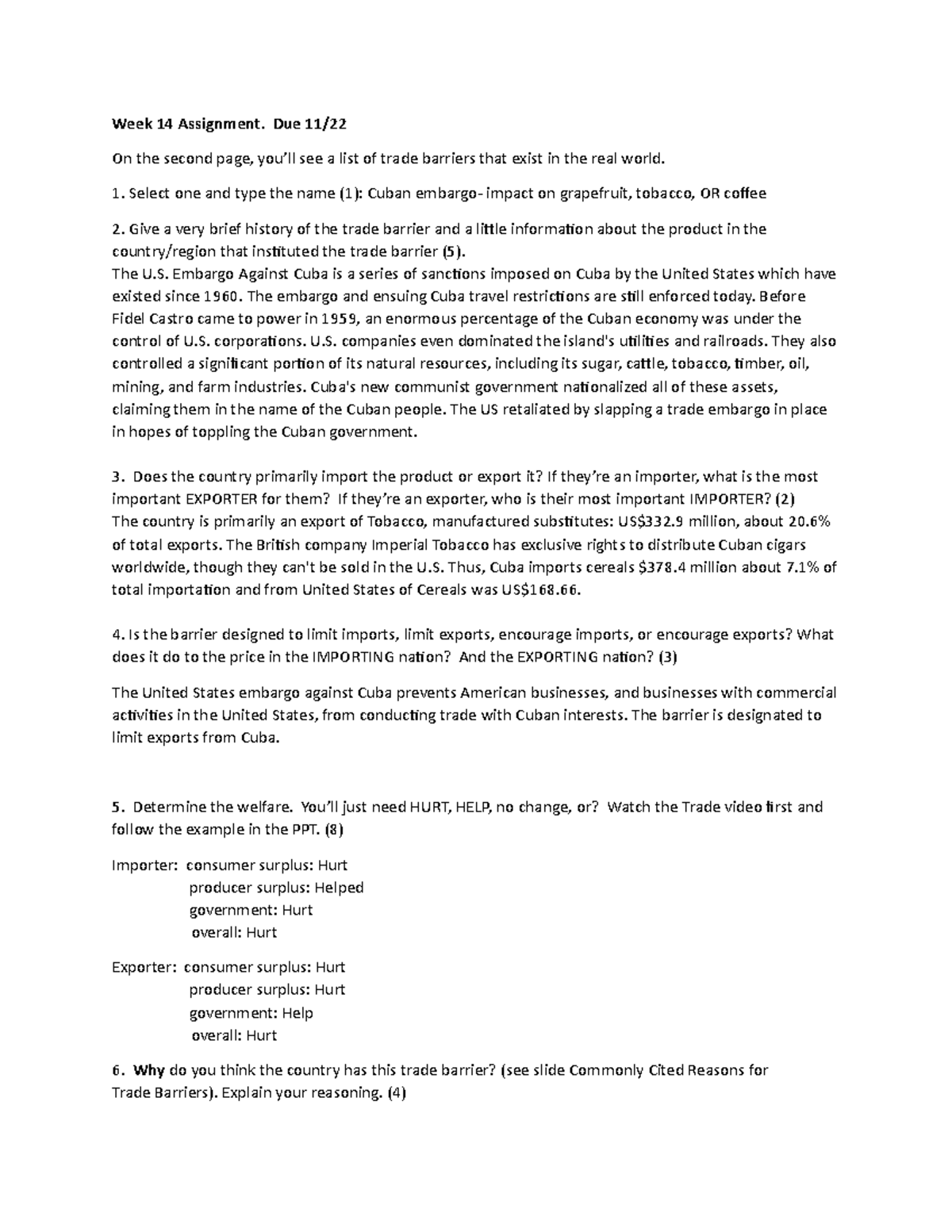 Week 14 Assignment Week 14 Assignment. Due On the second page, see a