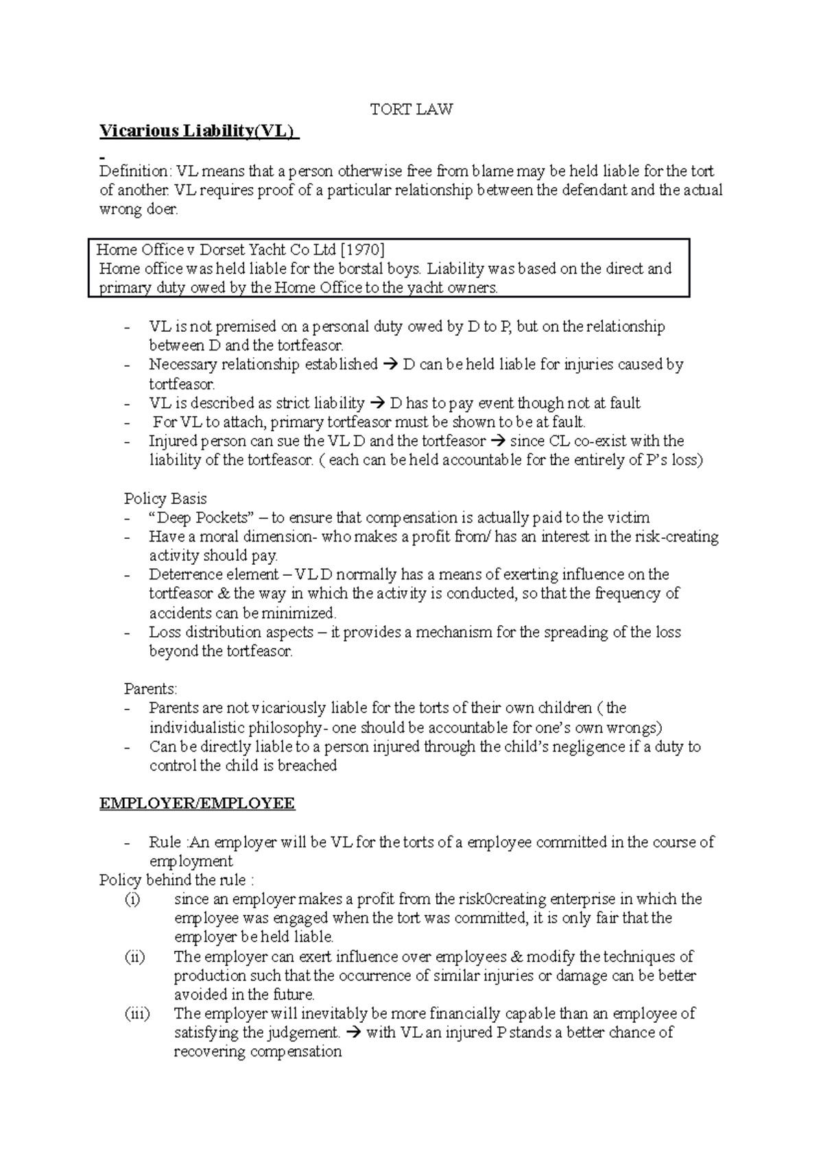 Vicarious Liability - TORT LAW Vicarious Liability(VL) Definition: VL ...