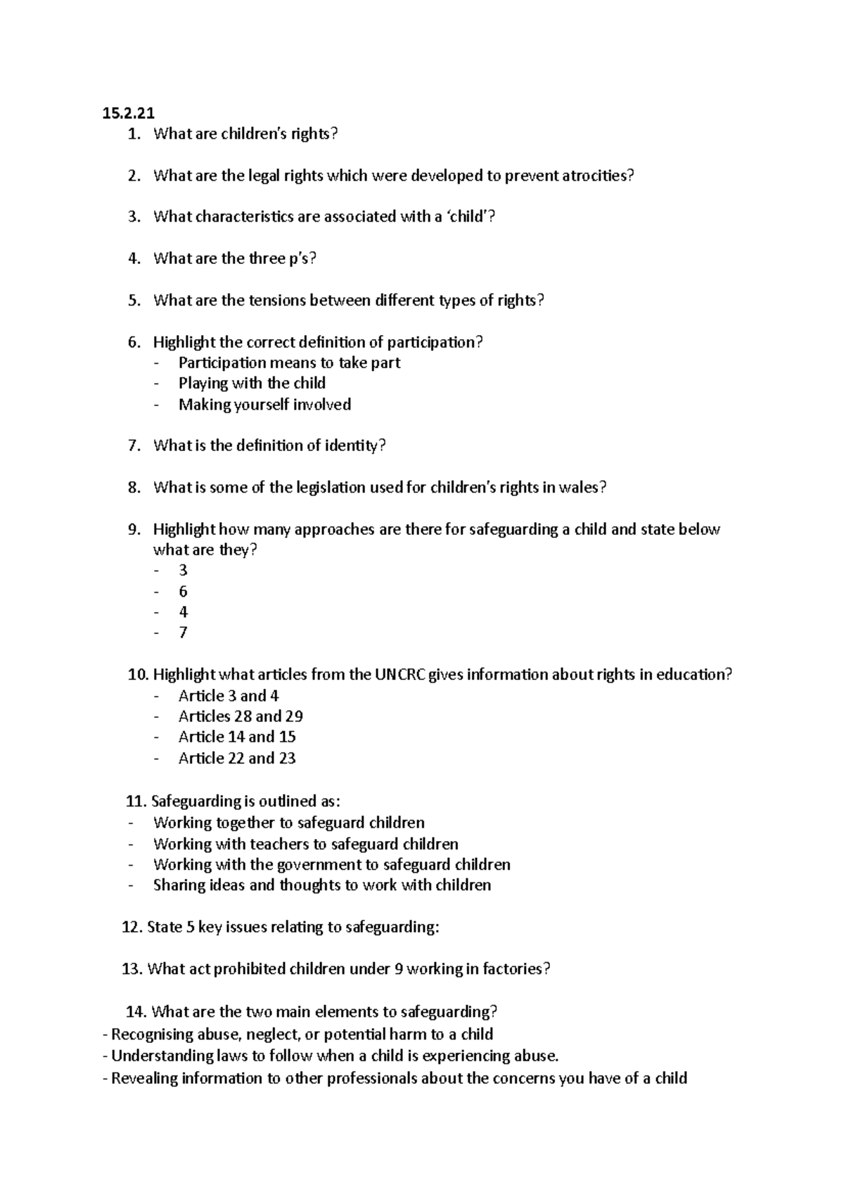 Seminar 5- quiz - quiz made by myself and peers on the topic - 15. What ...