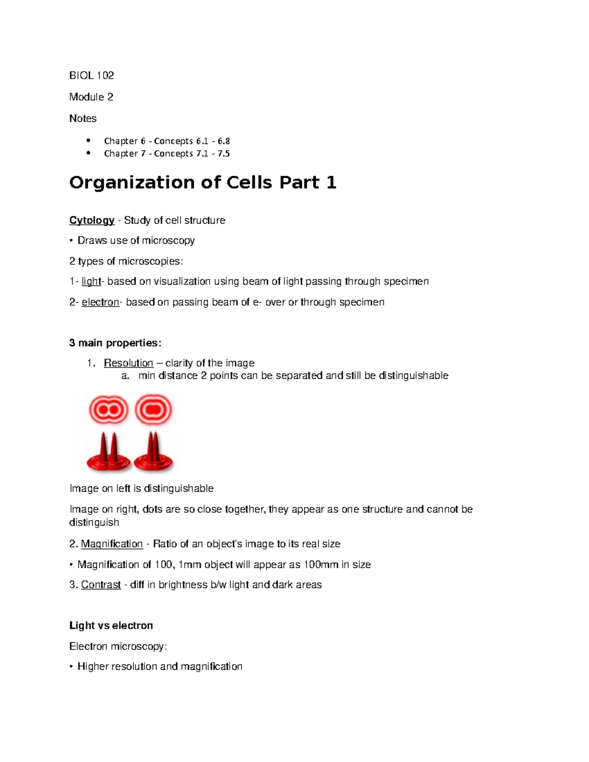 BIOL 102 - Module 2 - Notes - BIOL 102 Module 2 Notes Chapter 6 ...