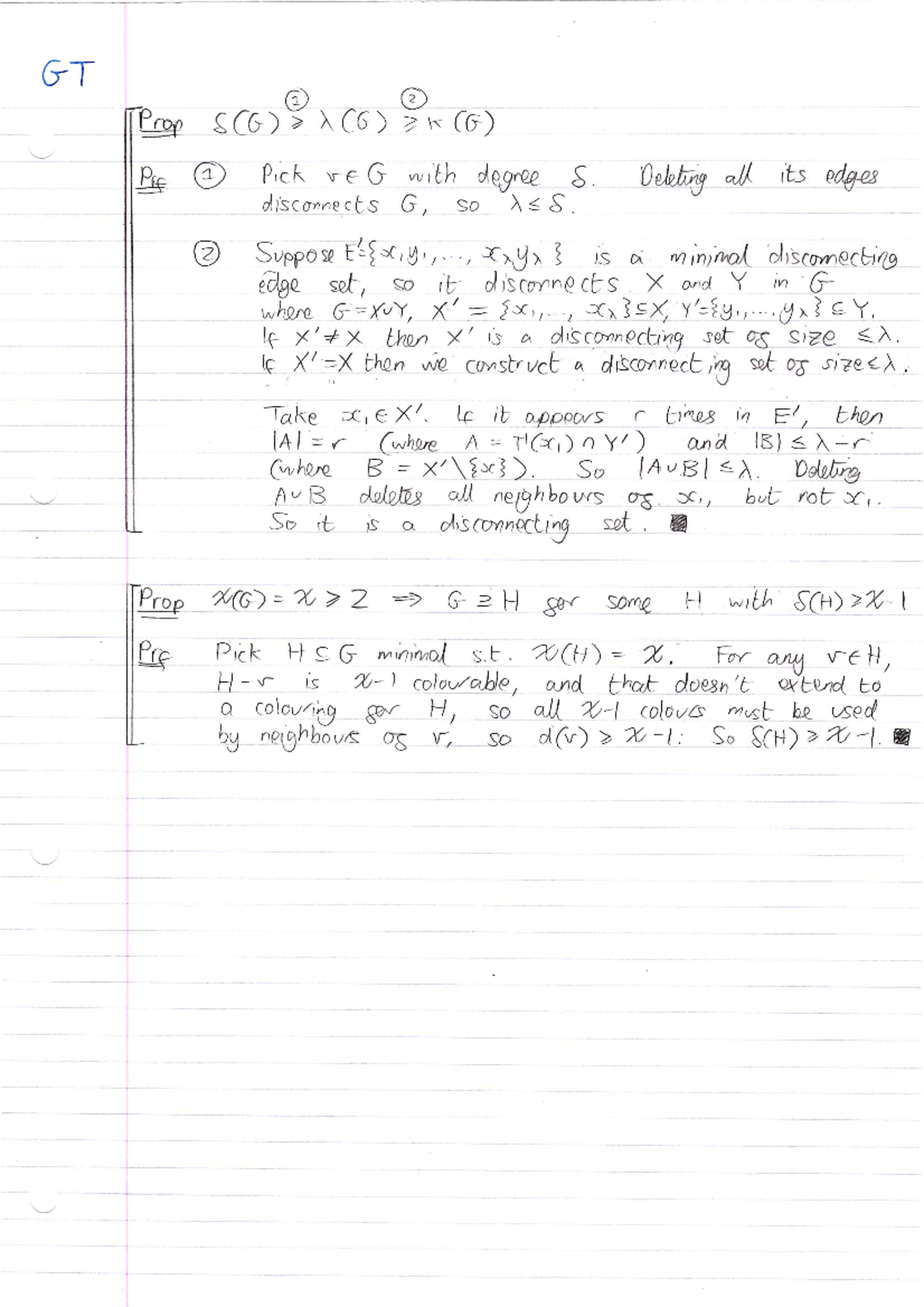 Graph Theory (II) - Additional Theorems (connectivity) - Studocu