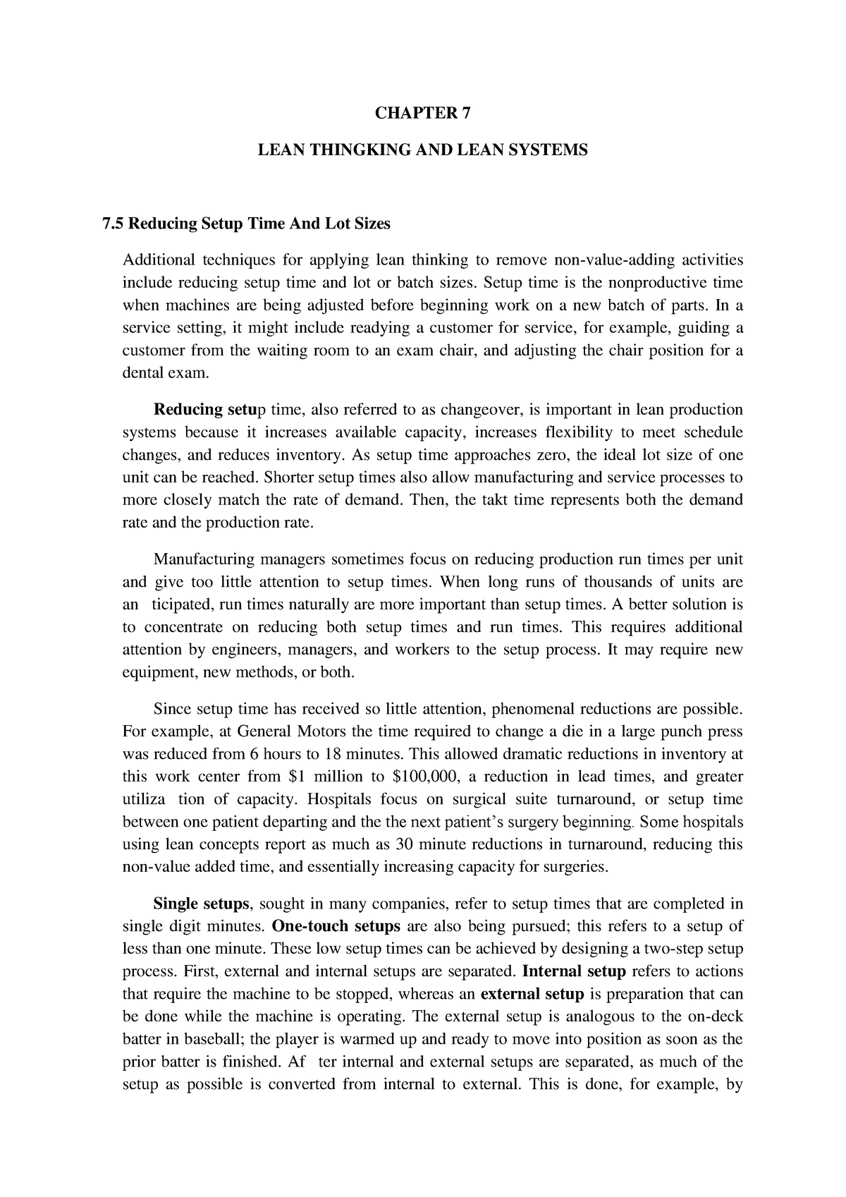 Chapter 7 Lean Thinking And Lean Systems ( Changing Layout And 