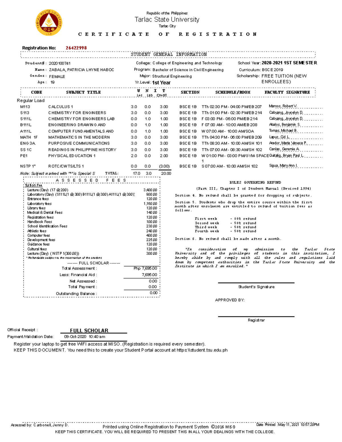 COR - Lecture notes 1-100 - C E R T I F I C A T E O F R E G I S T R A T ...