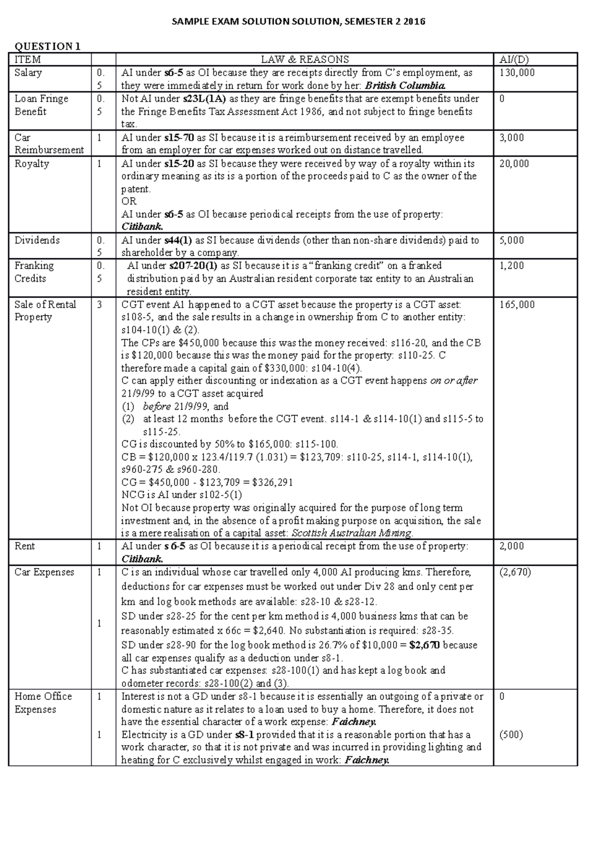 Sample/practice exam 2016, questions and answers - SAMPLE EXAM SOLUTION ...