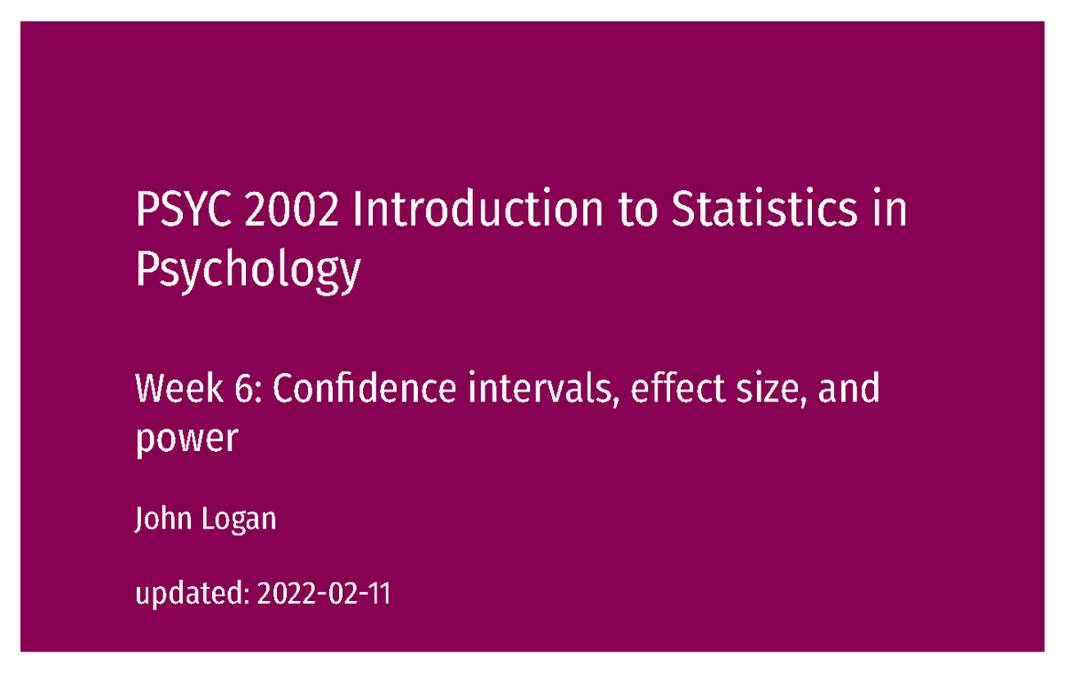 PSYC 2002 Week Six Pdf - PSYC 2002 Introduction To Statistics In ...