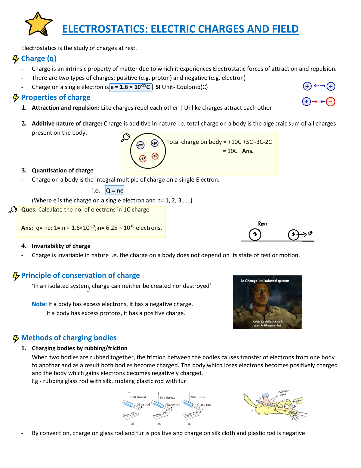 Electric Charges And Fields (New MCQ) - ELECTROSTATICS: ELECTRIC ...