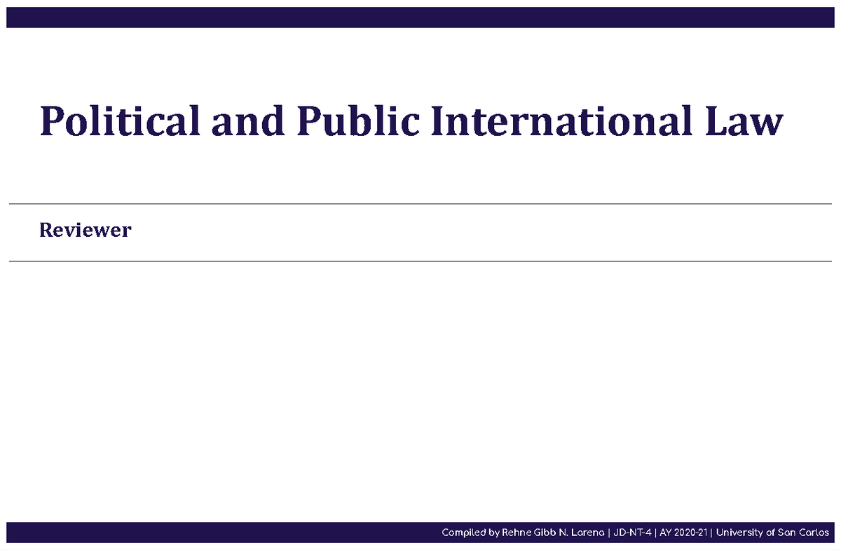 01 POLI Political and Public International Law Reviewer - ‌ ‌ ‌ ‌ - Studocu