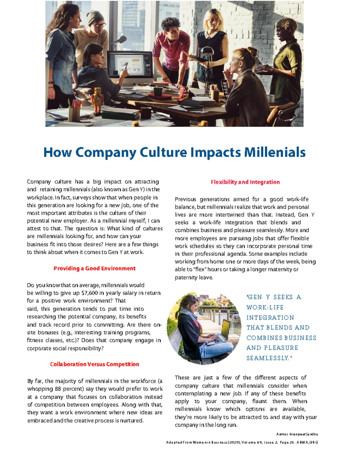 Illustration of a company culture shaped by anthropomorphic mission statements, with employees and stakeholders interacting in a vibrant, collaborative environment