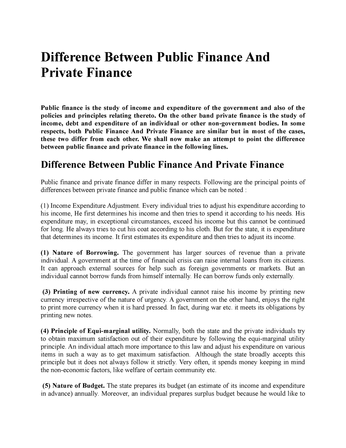 term paper in public finance
