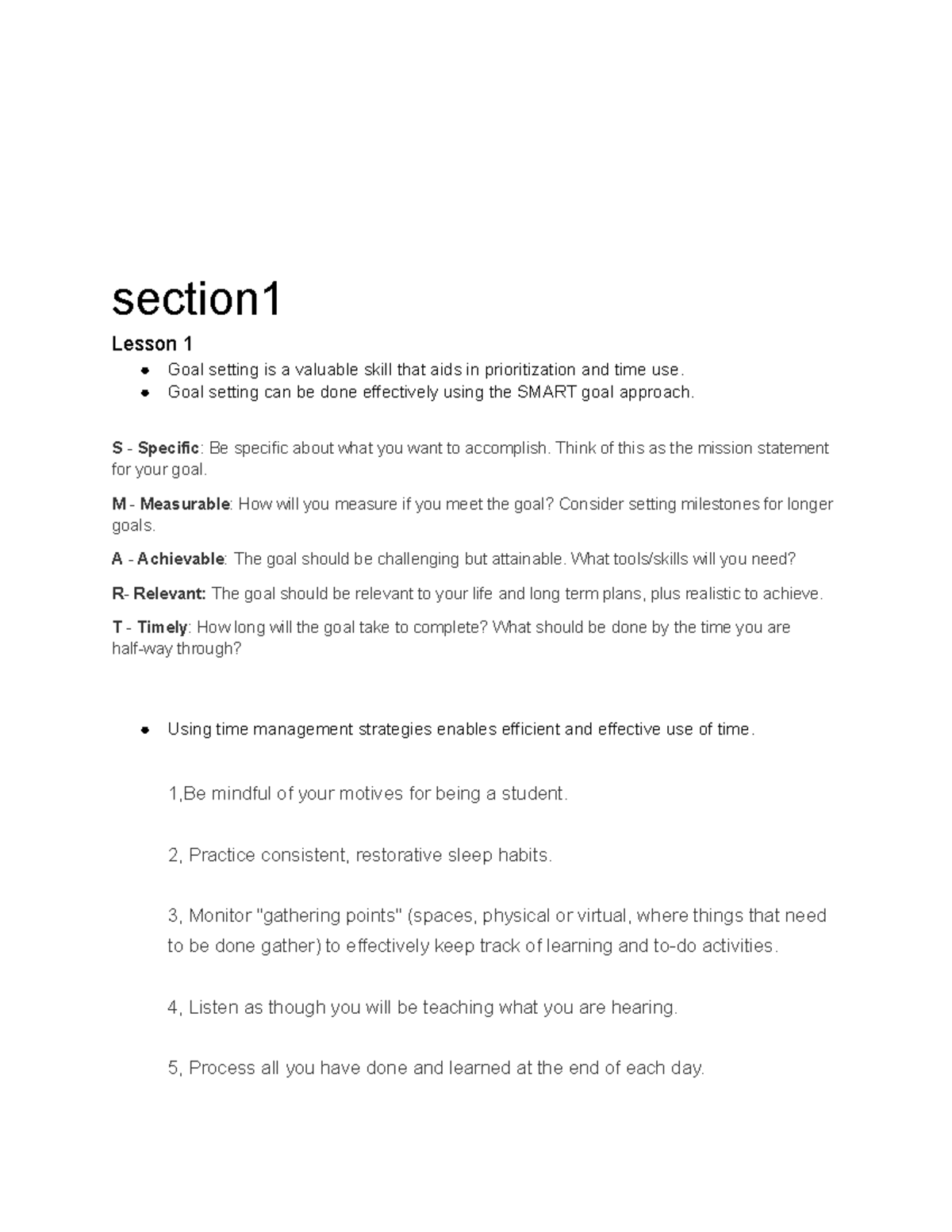 Study Guide For LEarning Strategies In Higher Education D389 - Section ...