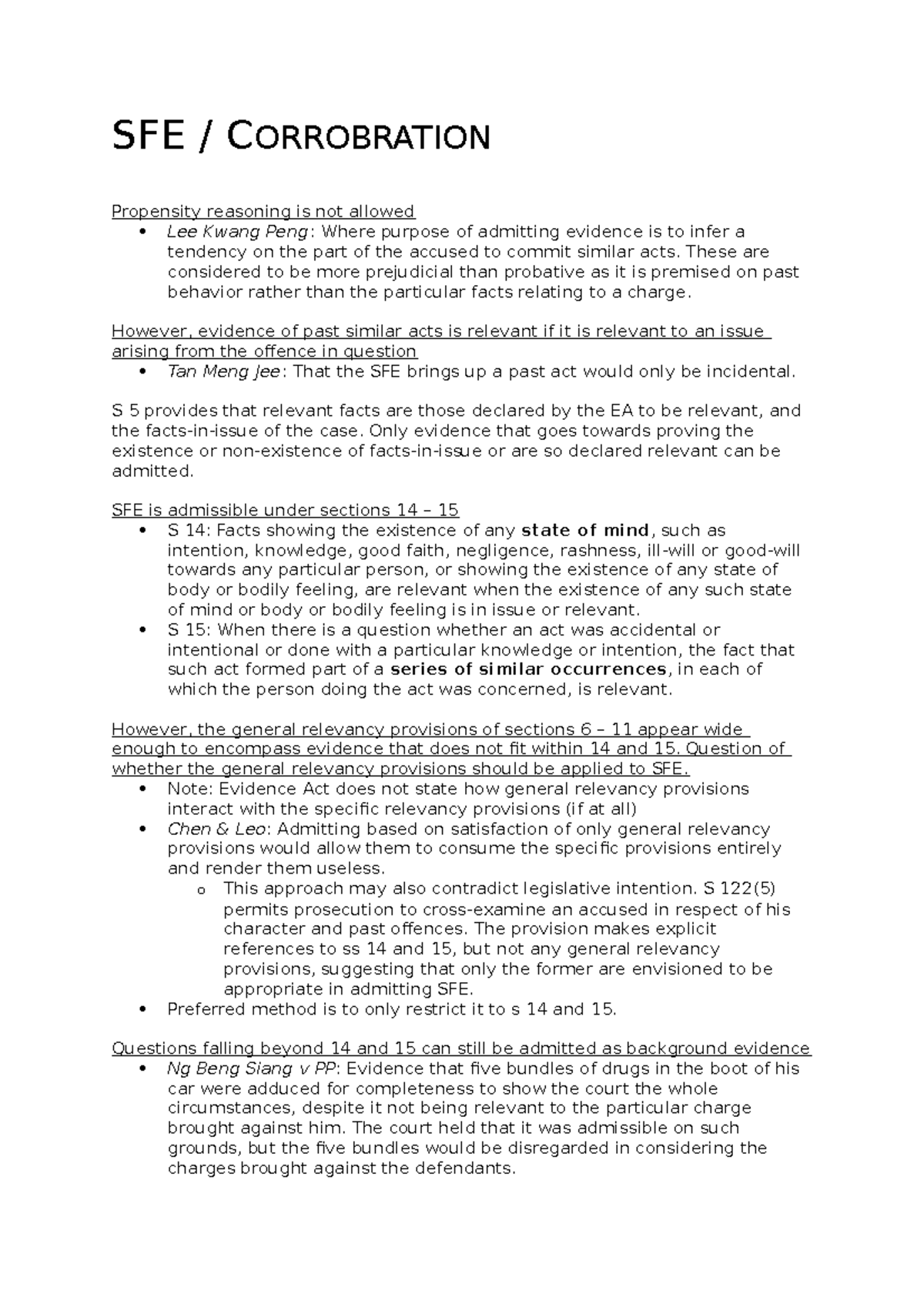 SFE general - Summary of essential readings / class content on this ...