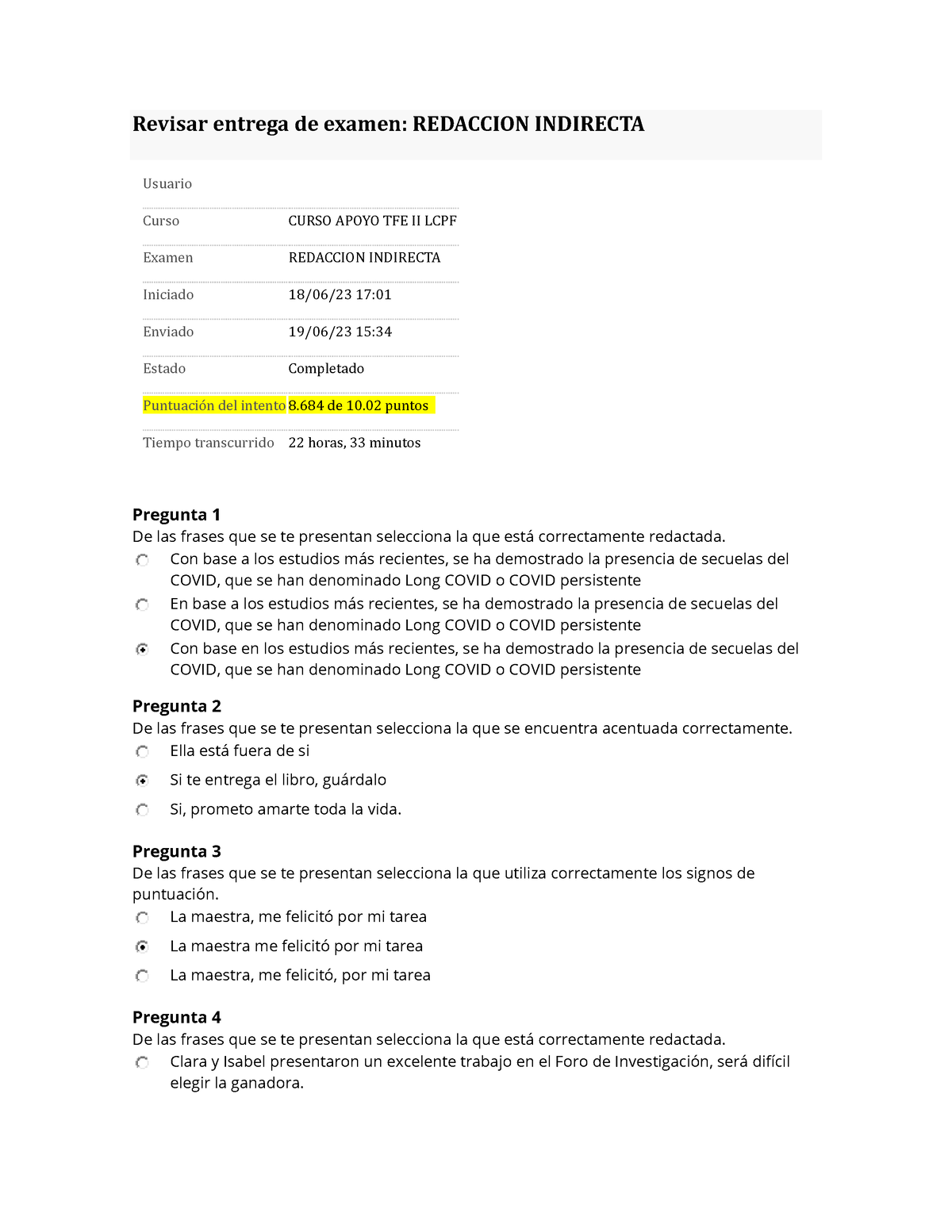 Epe Redaccion Indirecta Uvm Revisar Entrega De Examen Redaccion