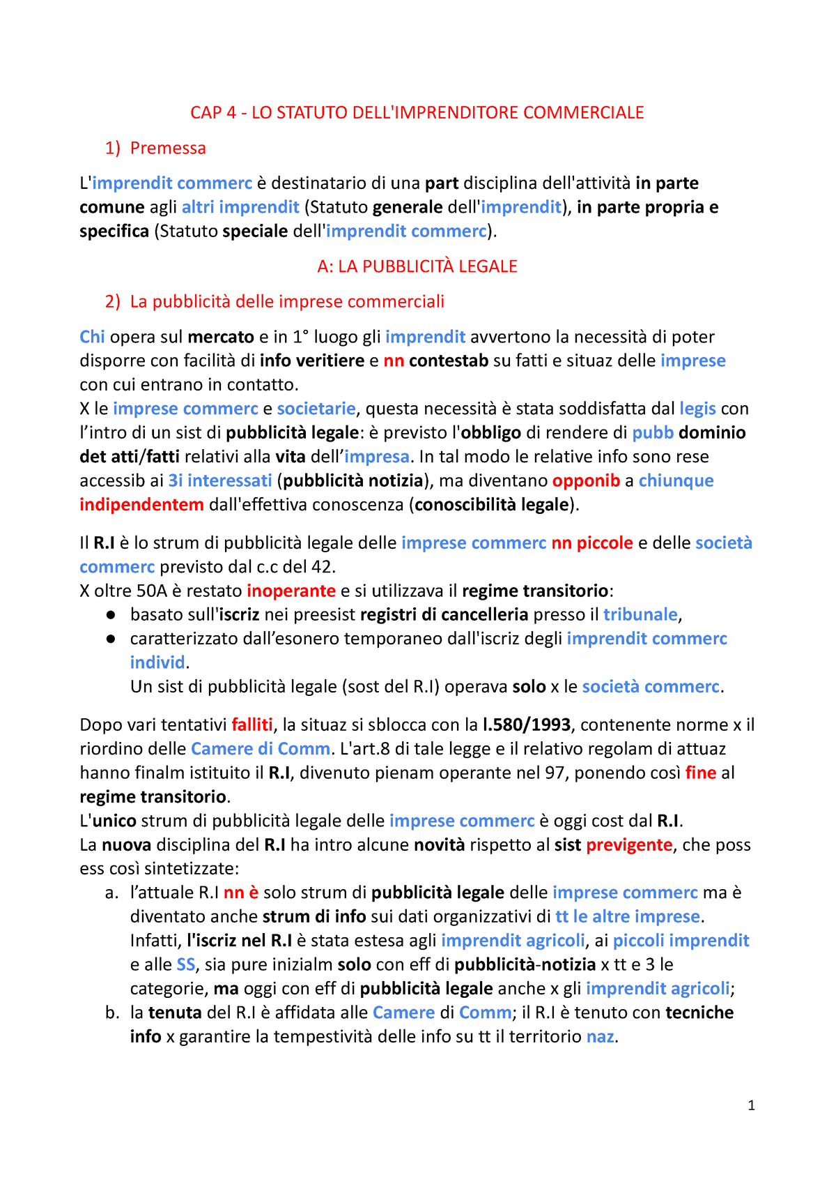 CAP 4 - LO Statuto DELL' Imprenditore Commerciale - CAP 4 - LO STATUTO ...