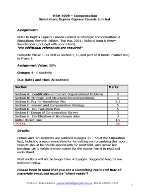 HRM831 Compensation Notes - Compensation Lecture Notes Lecture One ...