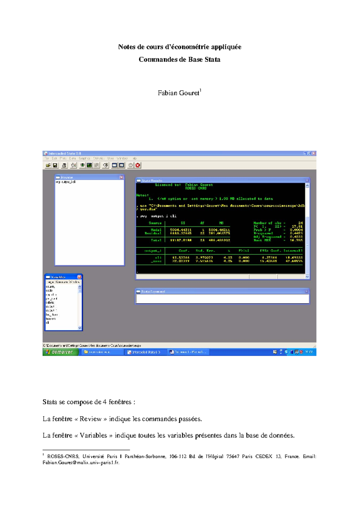 Les Commandes De Stata – Comment effectuer une régression linéaire ...