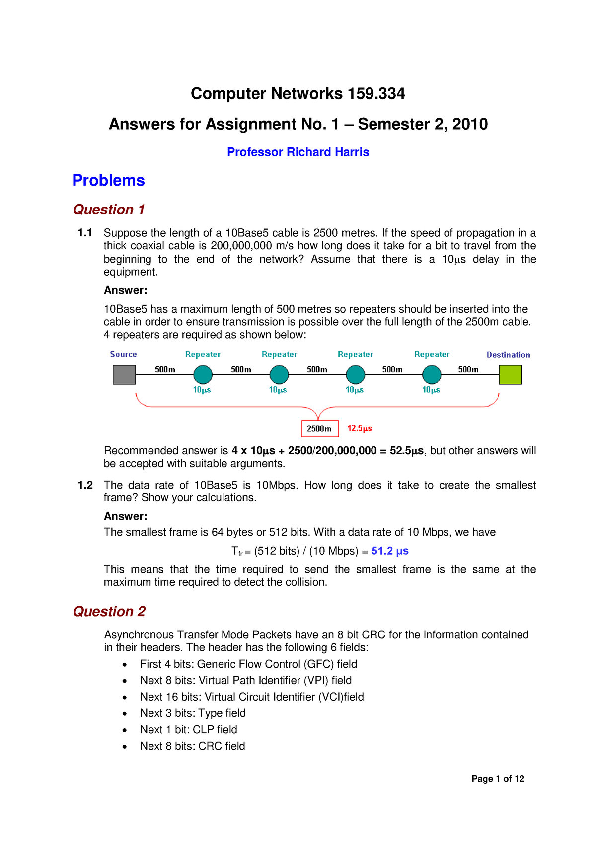 computer networks assignment questions with answers