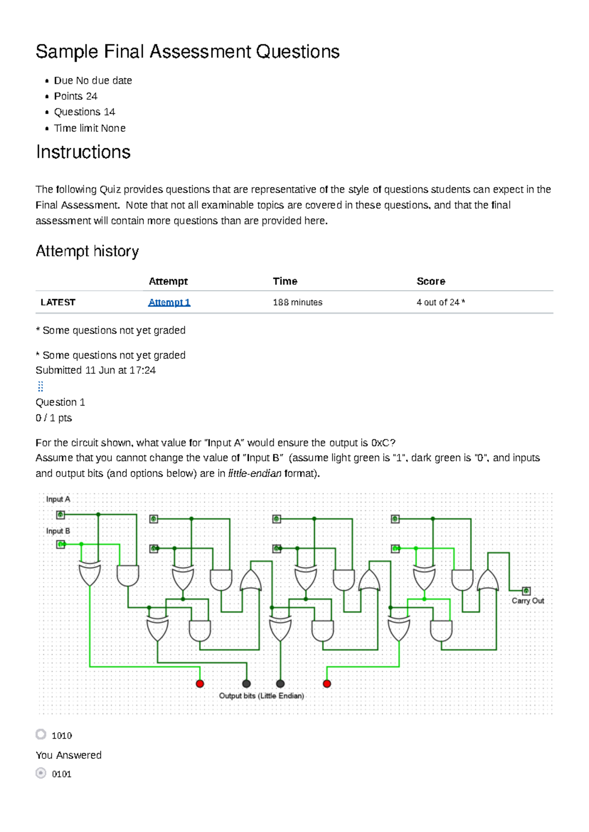 Sample Final Exam Computer System (COS10024) 2024 - Sample Final ...