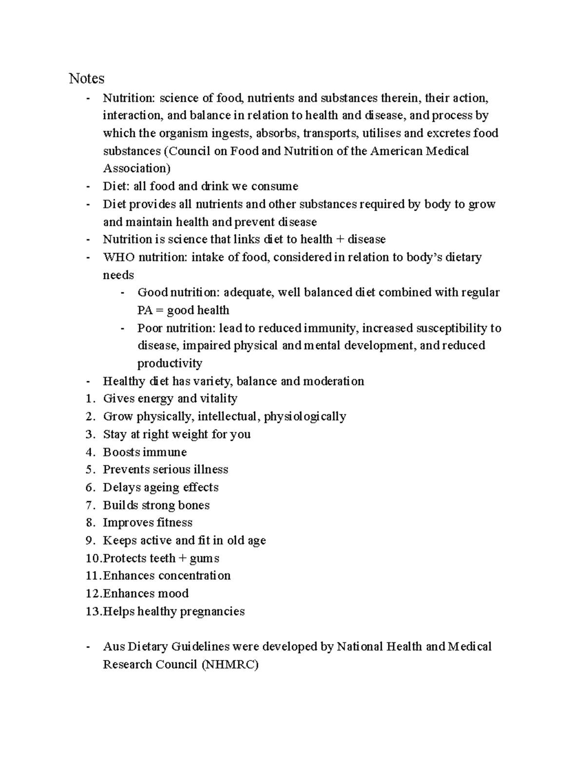 Unit 2 - Unit 2 Notes With Links - Notes Nutrition: Science Of Food ...