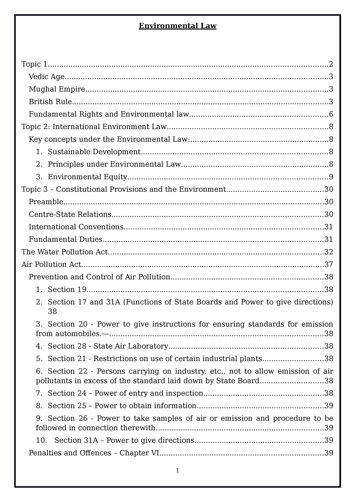 topics for environmental law research paper