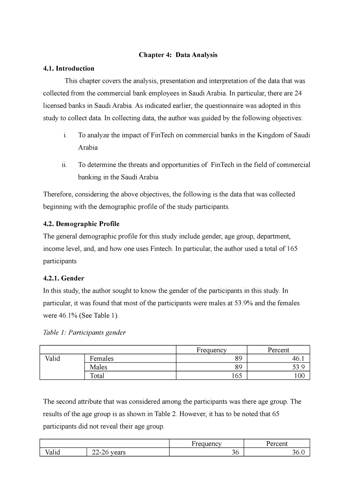 Chapter 4 Fintech - Chapter 4: Data Analysis Introduction This Chapter ...