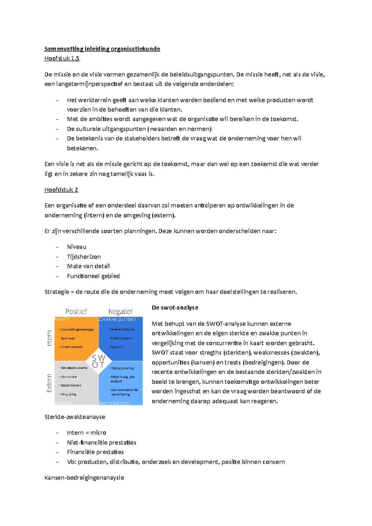 Samenvatting Inleiding Organisatiekunde - Samenvatting Inleiding ...