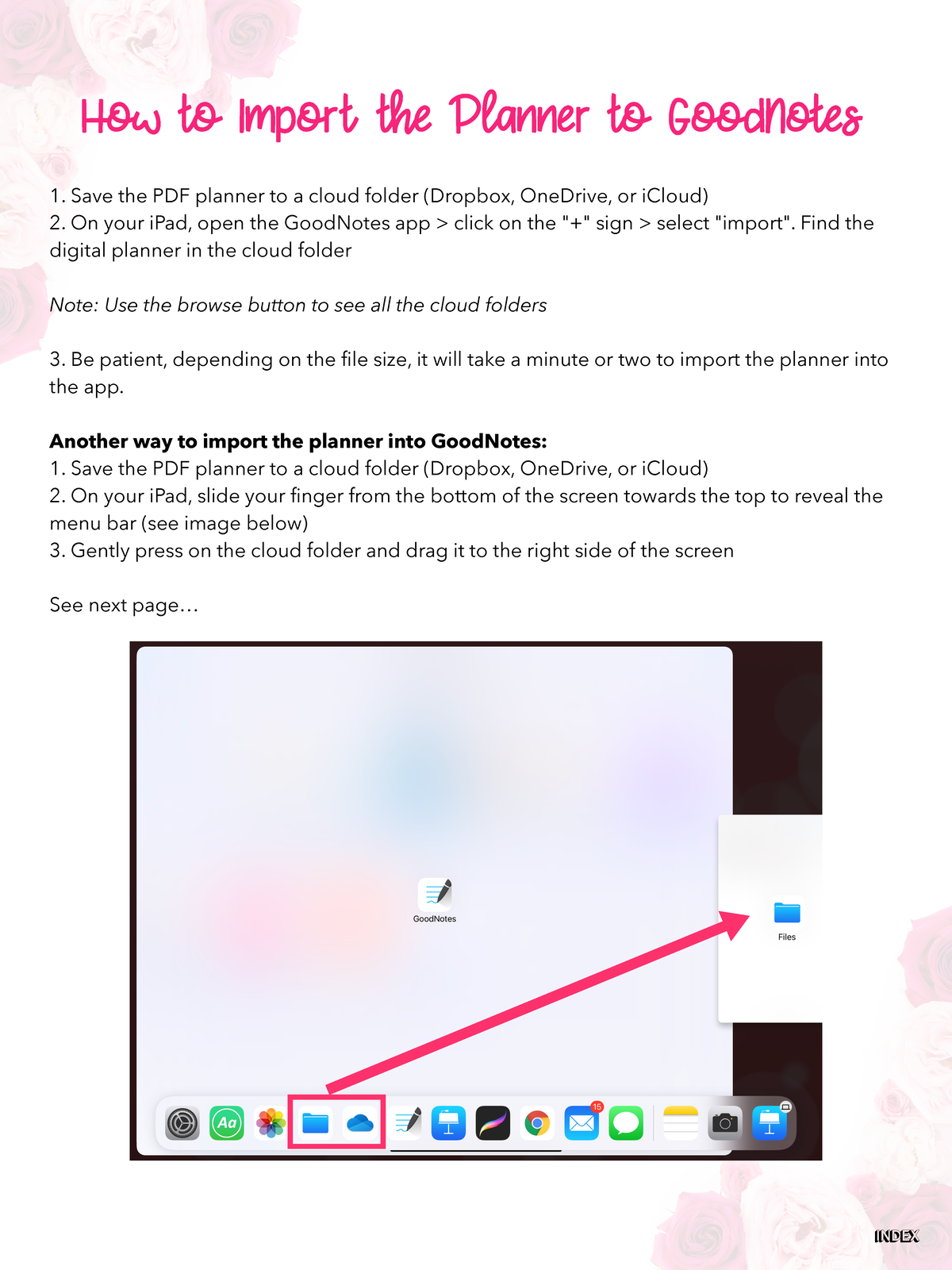 Instructions iPad for Planner - Save the PDF planner to a cloud folder ...