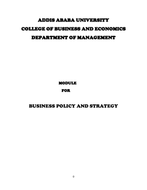 Chapter-1 - Chapter 1 Strategic Management Lecture Note - CHAPTER ONE ...