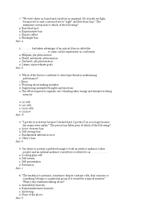 Chapter 2 Notes - Psych 345 Reading & Lecture Notes: Social Cognition ...