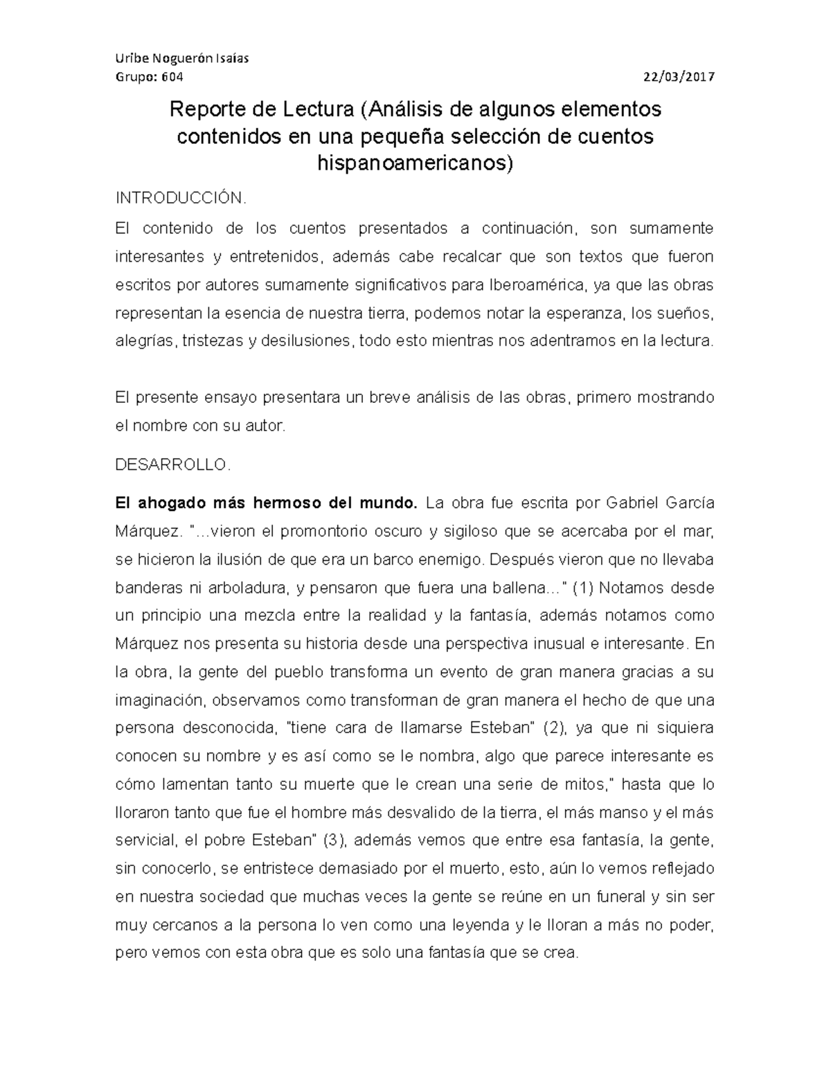 El Ahogado Mas Hermoso Del Mundo Gabriel Garcia Marquez Resumen