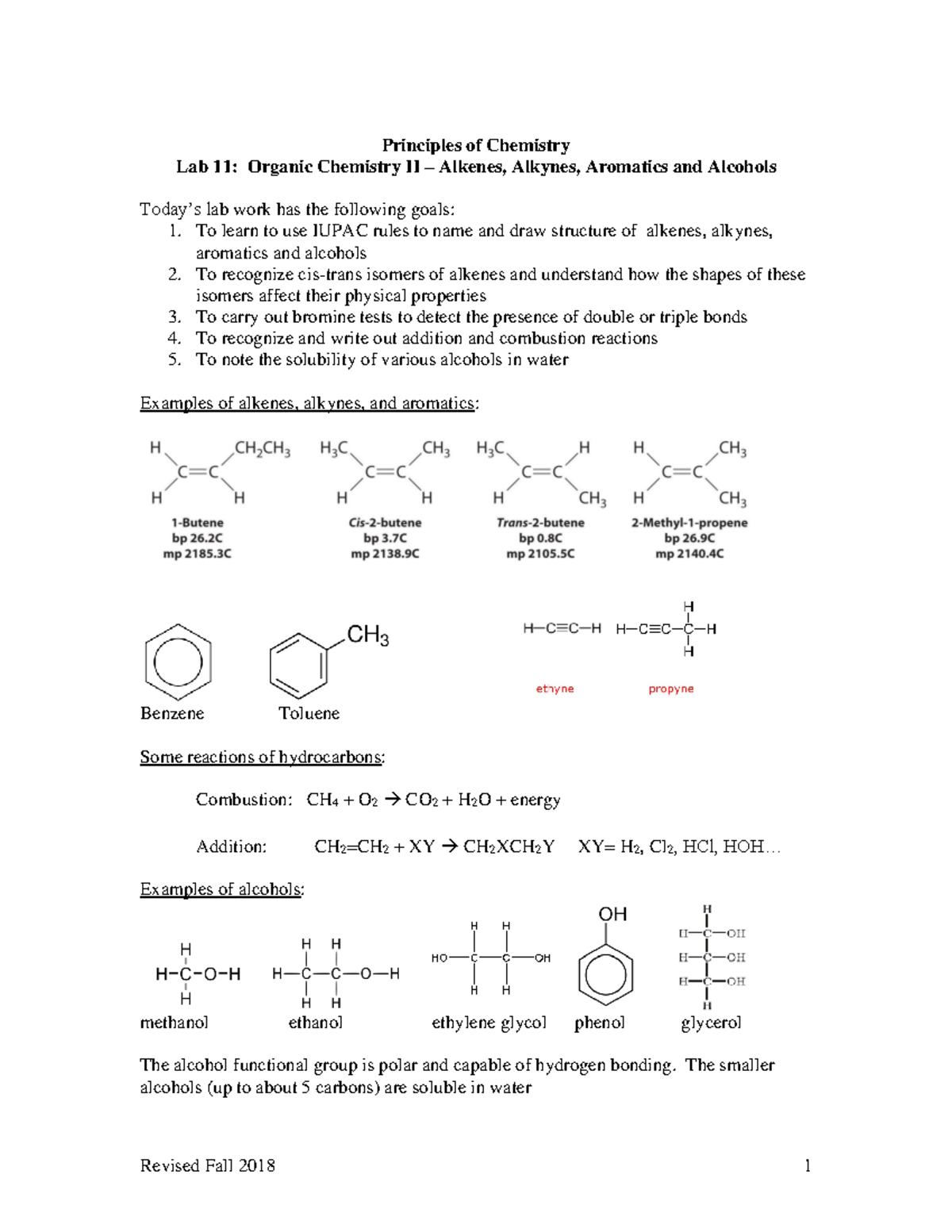 Lab+11 - Organic Chem II - Principles of Chemistry Lab 11: Organic ...