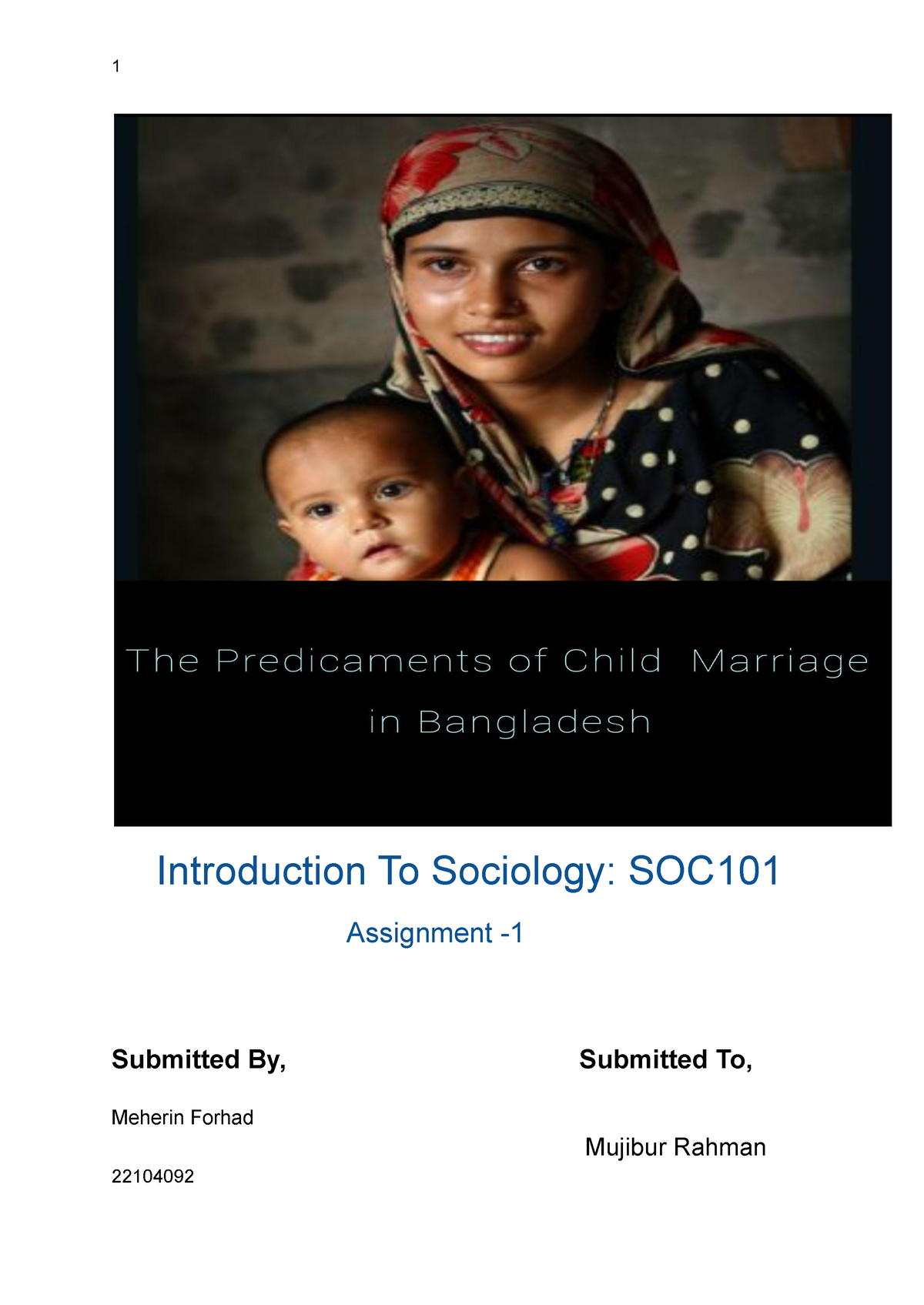 assignment on child marriage