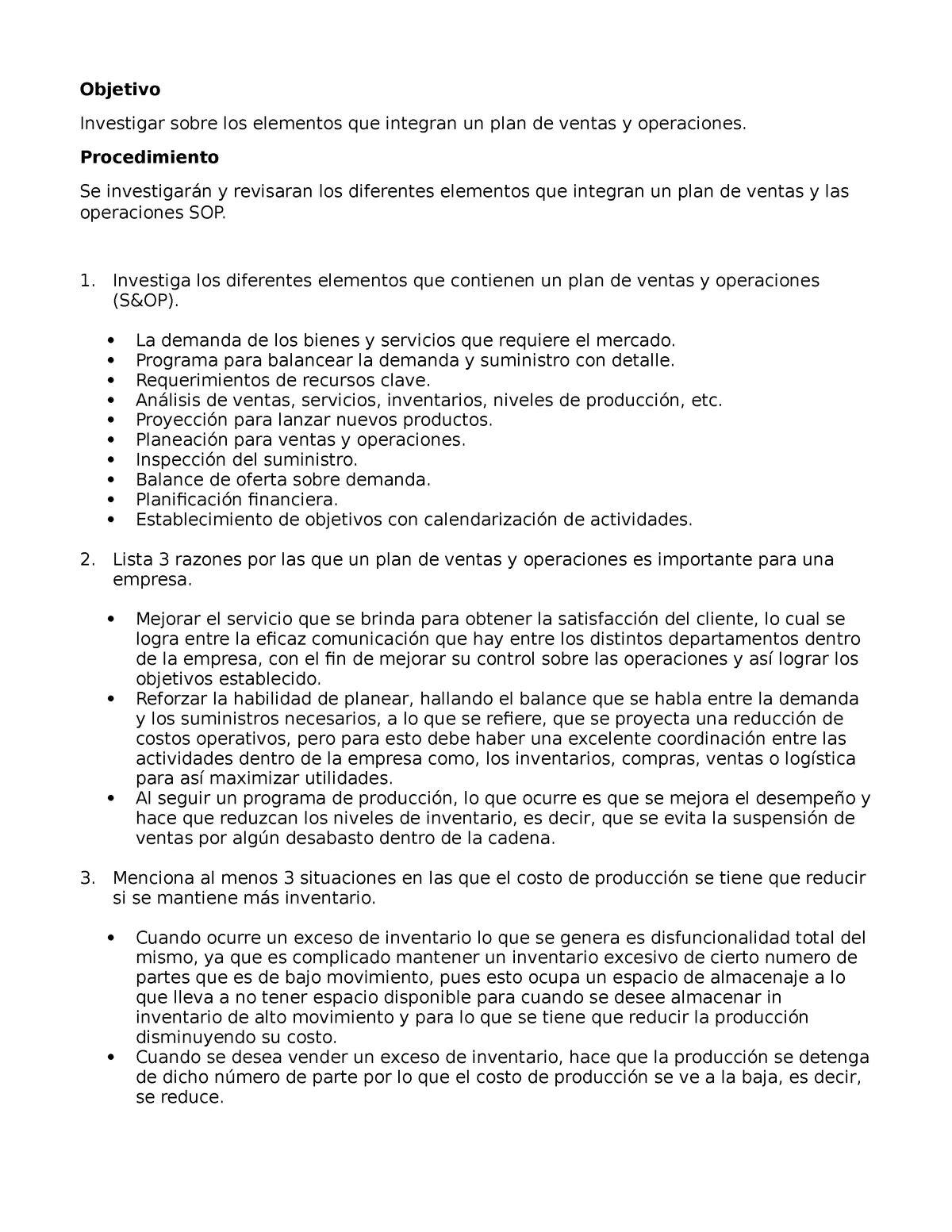 Actividad 2 Abastecimientos Objetivo Investigar Sobre Los Elementos Que Integran Un Plan De 0847