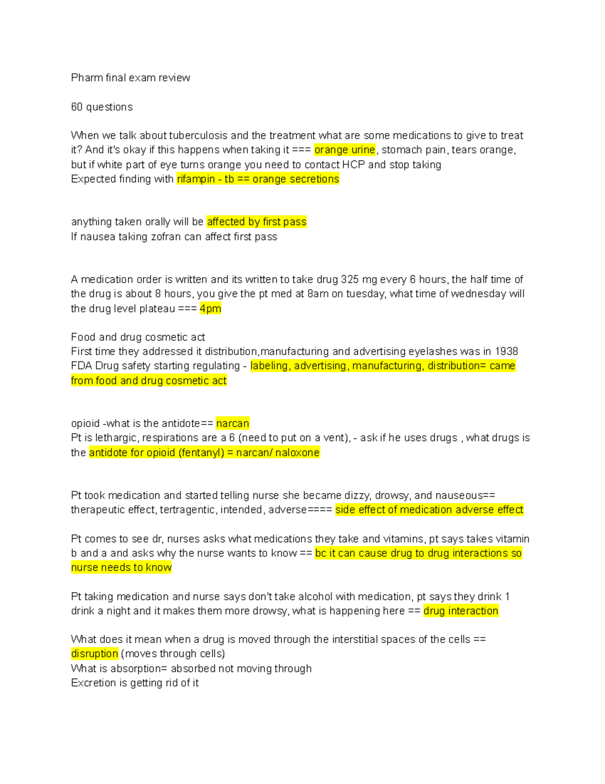 Pharm final exam review - Studocu