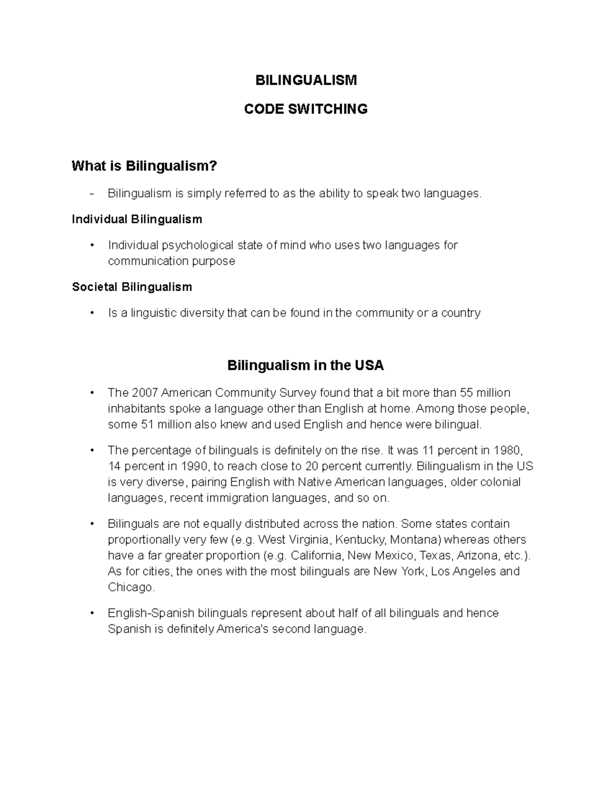 Bilingualism - Language, Culture, and Society-Study Guides ...