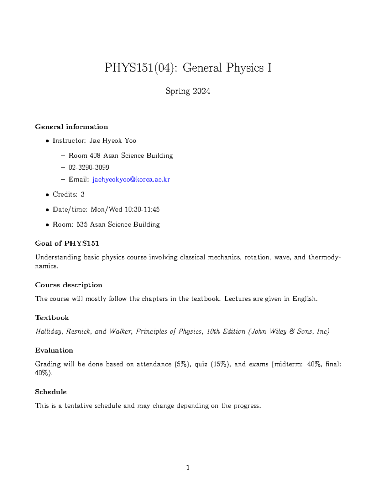 PHYS151(04) - Fundamentals of Physics Haliday & Resnick - PHYS151(04 ...