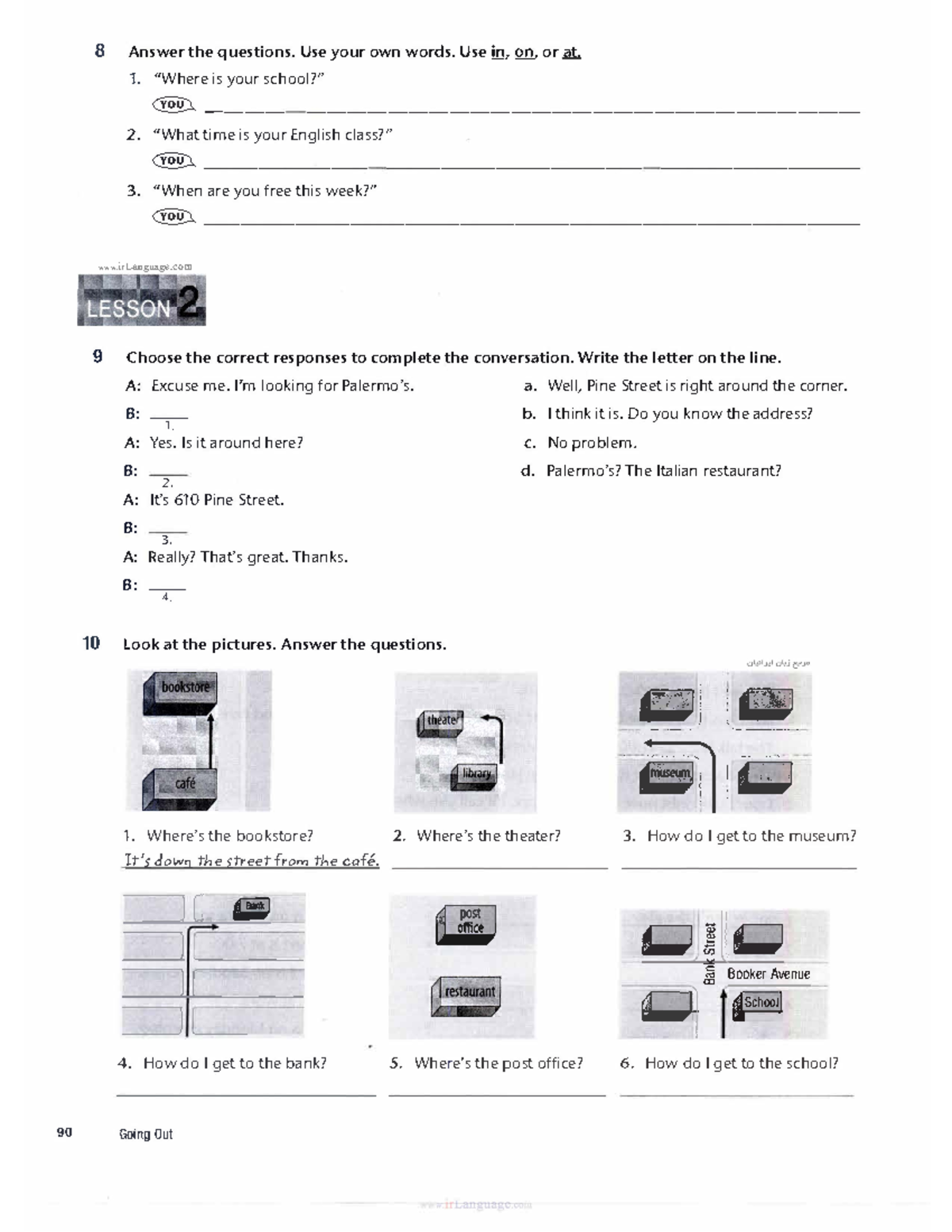 Unit 7 Top Notch 1B workbook 8 Answer the questions. Use your own