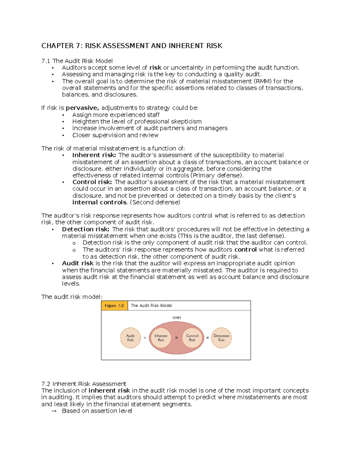 Chapter 7 ACCO 360 - ACCO 360, winter 2023. - CHAPTER 7: RISK ...