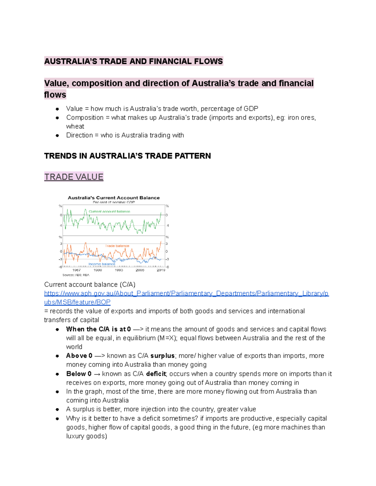 HSC Australia's Place in the Global Economy - AUSTRALIA’S TRADE AND ...