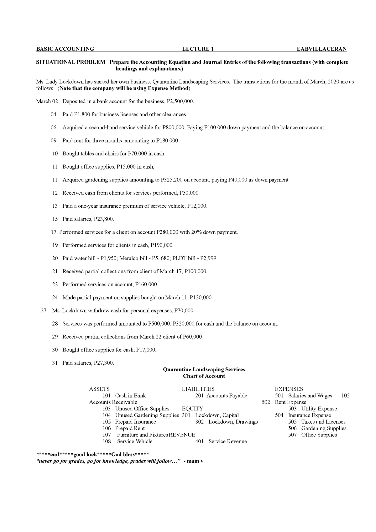 Basic Accountinglecture 1 Eabvillace - BASIC ACCOUNTING LECTURE 1 ...