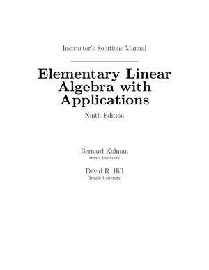 Elementary linear algebra by kolman