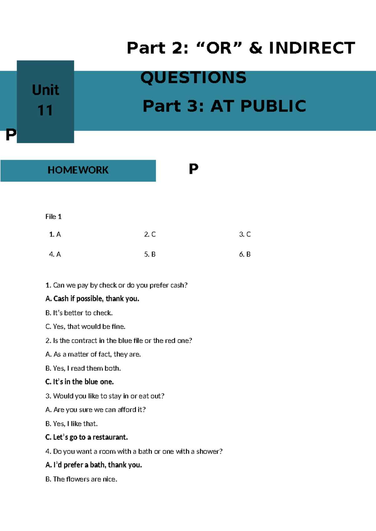 Tapescript Unit 11 Vvvb File 1 1 A 2 C 3 C 4 A 5 B 6 B 1 Can