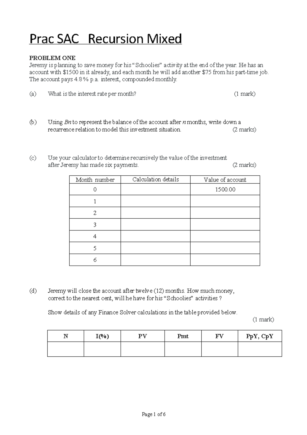 Recursion Mixed SAC - Practice finance sac - Prac SAC Recursion Mixed ...