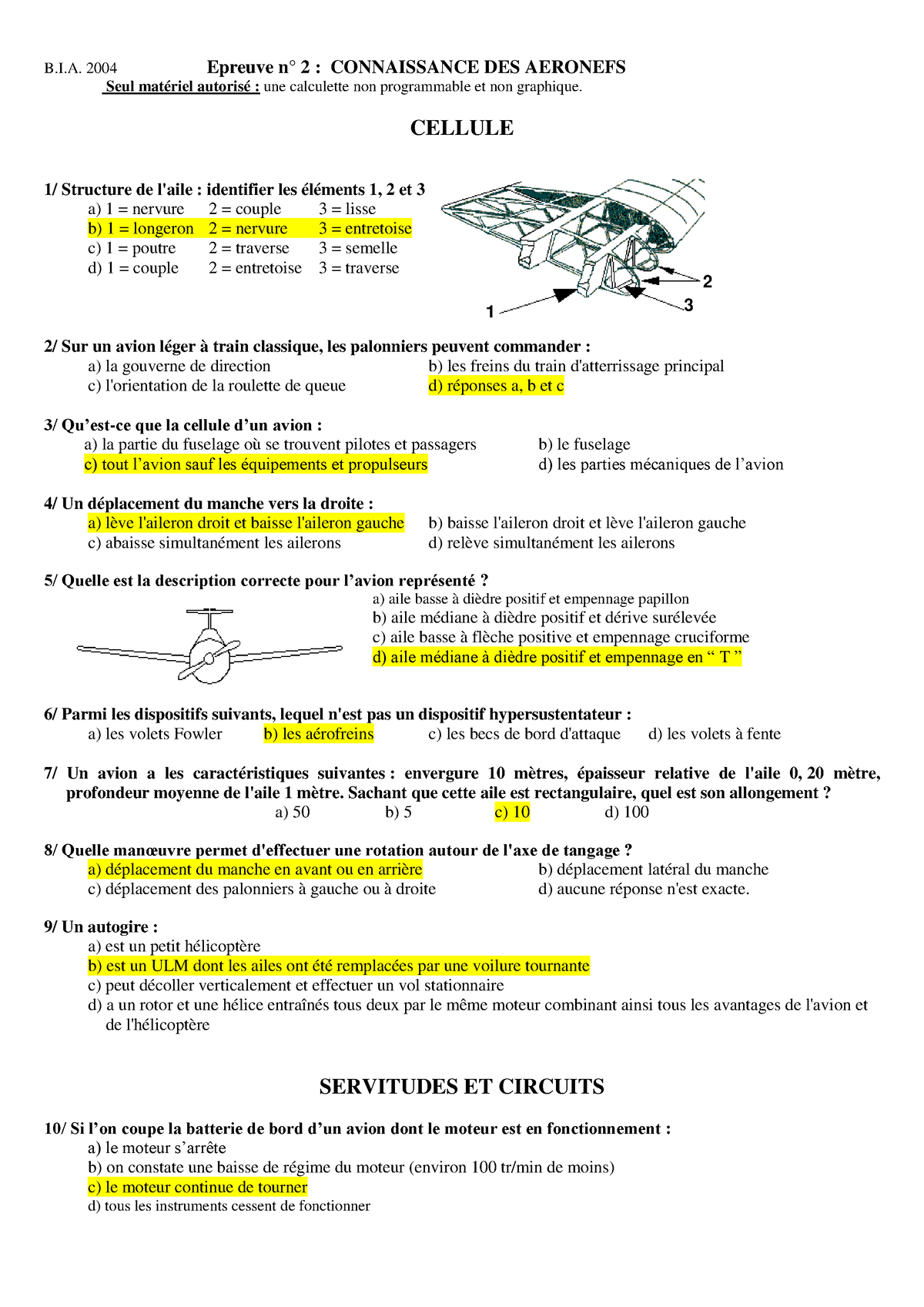 Bia2004 2CA - Cours - B.I. 2004 Epreuve N° 2 : CONNAISSANCE DES ...