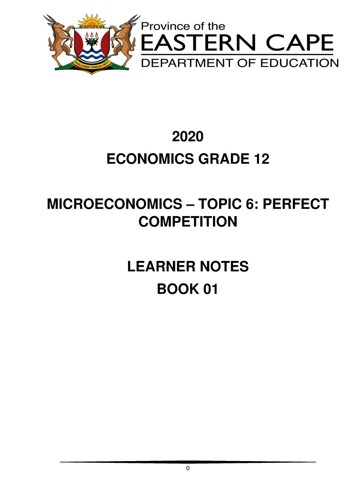 B Economics Grade 12 Learner Notes Activities-Book 01 - 2020 ECONOMICS ...