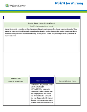 Carl Shapiro V Sim Clinical Replacement Packet For Students - Concept 