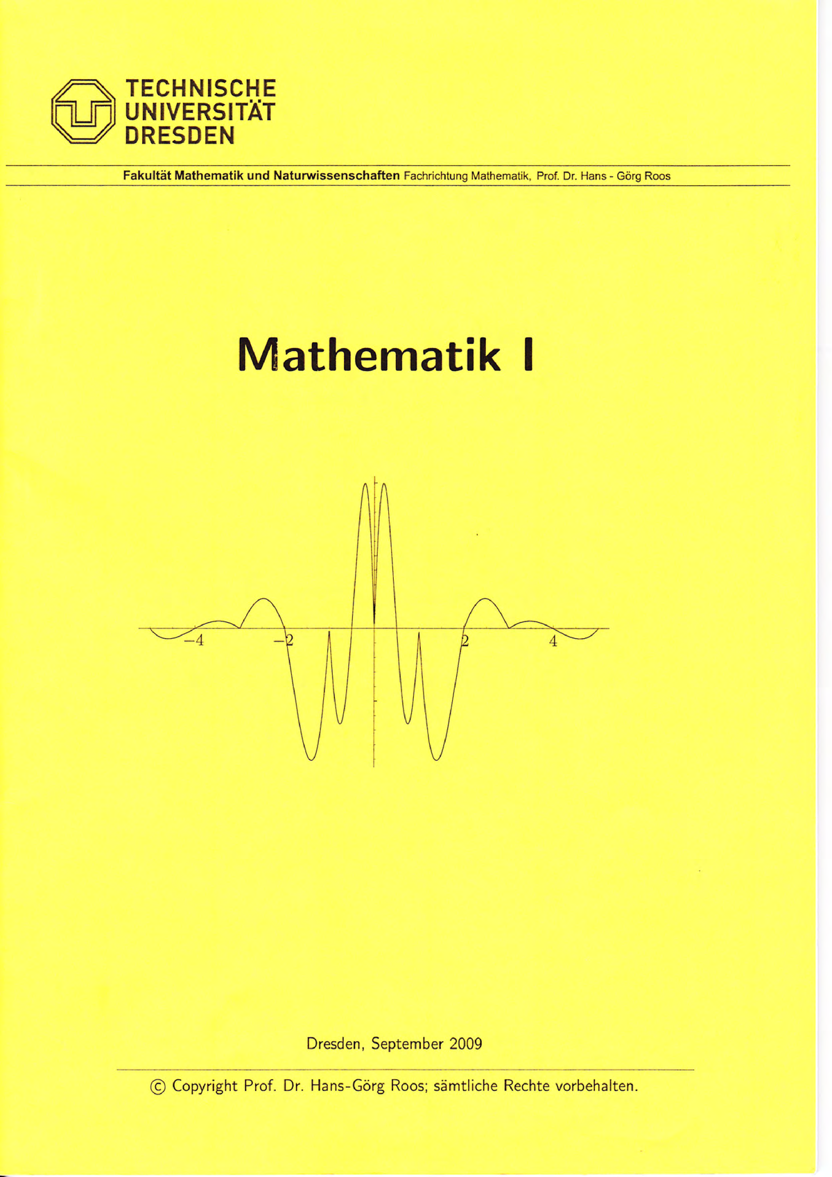 01 Mathe I Skript - Mathematik I - Studocu