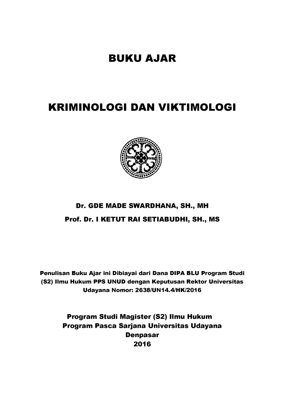 Kriminologi Dan Viktimologi - BUKU AJAR KRIMINOLOGI DAN VIKTIMOLOGI Dr ...