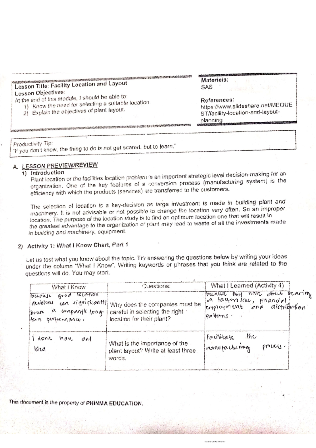 operation management - Studocu