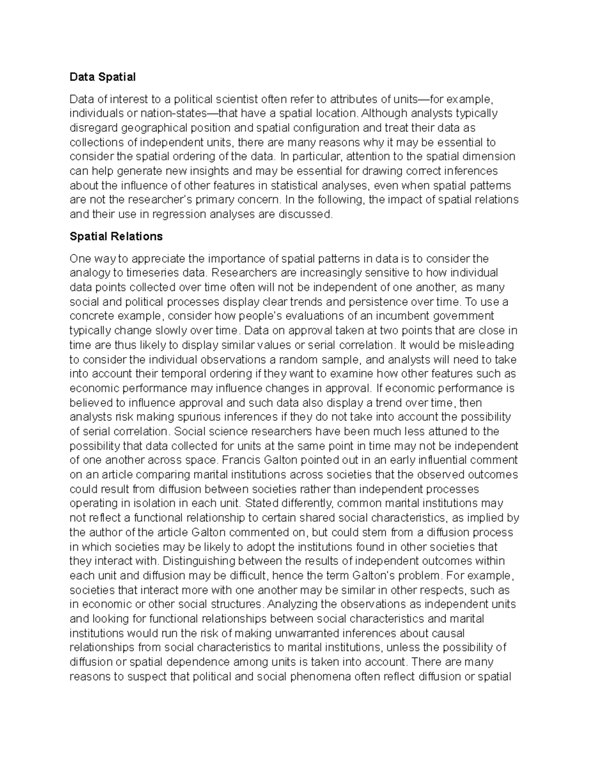 Data Spatial - Data Spatial Data of interest to a political scientist ...