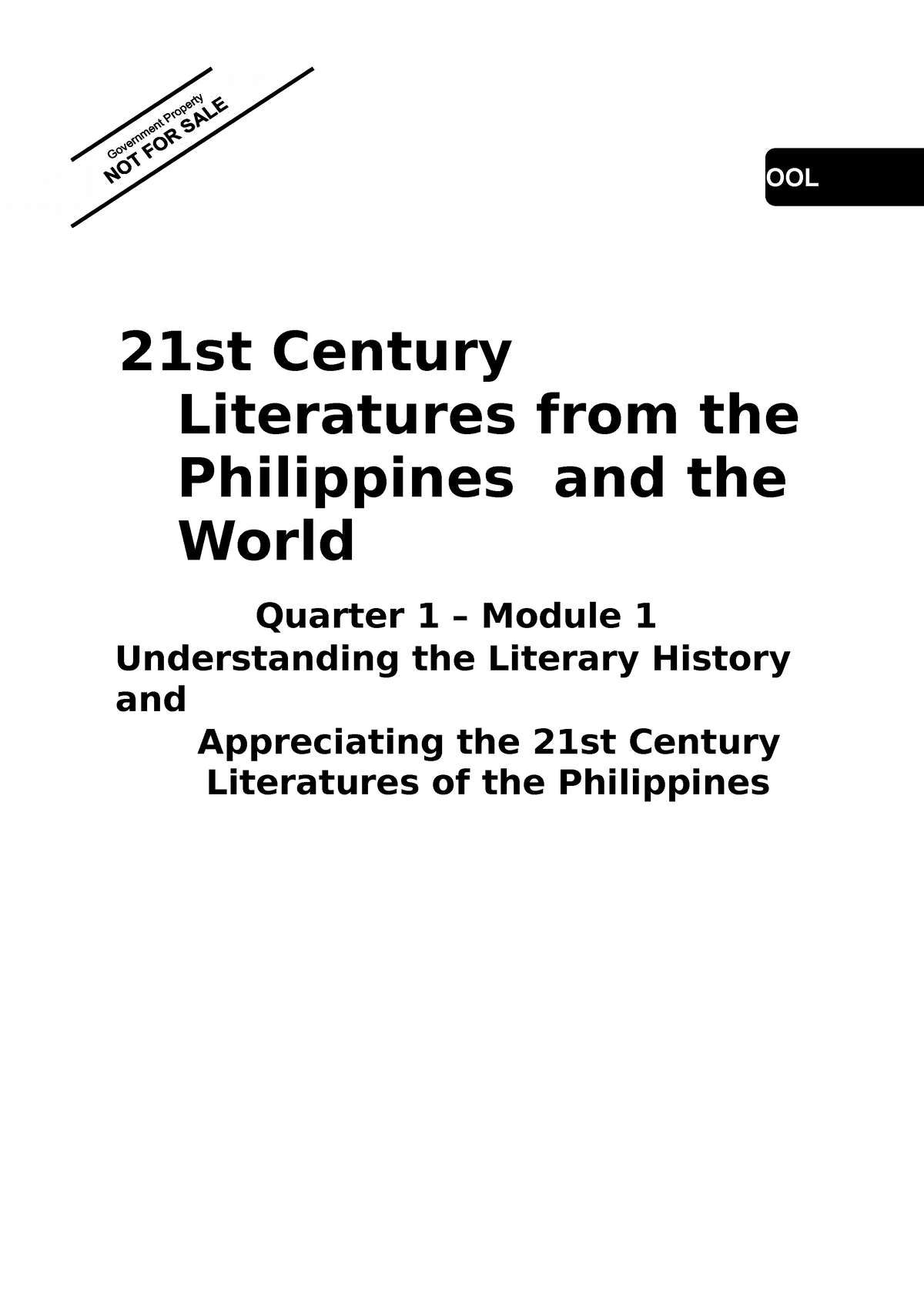 21st Century Literature 11 Q1 Mod1 Understanding Literary History And ...